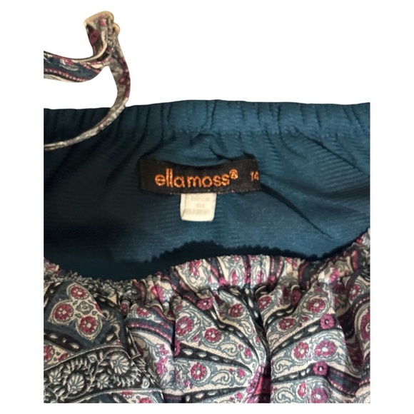 Ella Moss Gray and Blue Ruffled 3/4 Sleeve Blouse - Picture 4 of 4